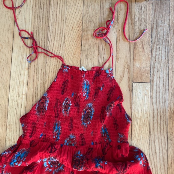 Free people garden party maxi dress red combo sz S - Picture 9 of 10